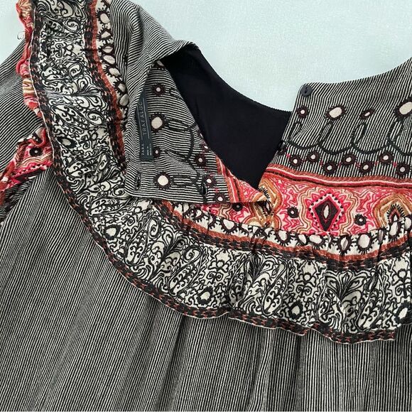 Zara Trafaluc Boho Ruffle Neck Long Sleeve Top, Size XS - Picture 8 of 10